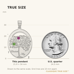 Sterling Silver/Rhod-plated 2 Birthstone with SS Bezel Family Pendant view 4