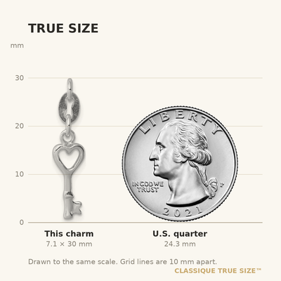 Sterling Silver Rhodium-plated Polished Lock & Key Charm