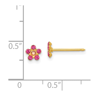 Inverness 14K October Pink Crystal Birthstone Flower Earrings