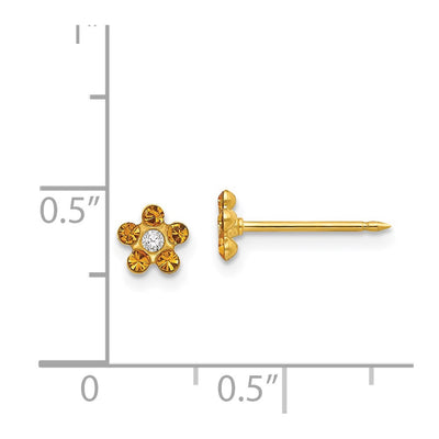 Inverness 14K November Yellow Crystal Birthstone Flower Earrings
