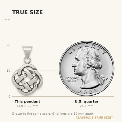 Sterling Silver Antiqued Celtic Knot Pendant