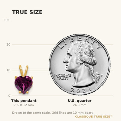 14K Heart Rhodolite Garnet pendant