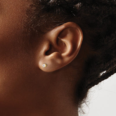 Inverness 14K Polished CZ Short Post Earrings