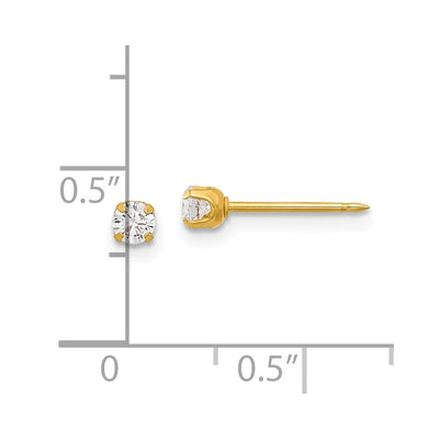 Inverness 14K Polished CZ Short Post Earrings