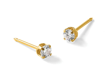 Inverness 14K Polished CZ Short Post Earrings