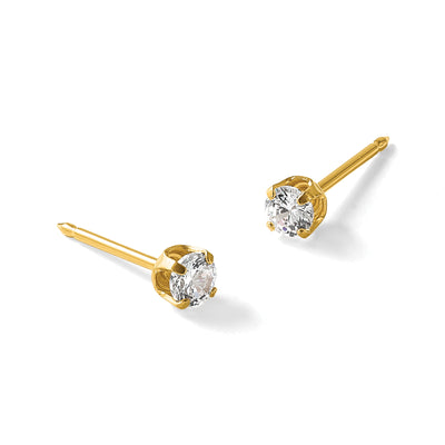 Inverness 14K Polished CZ Short Post Earrings