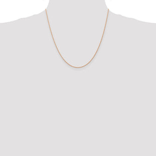 14K Rose Gold Carded . Cable Rope with Spring Ring Clasp Chain (Style 7RR-20)