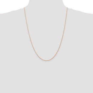14K Rose Gold Carded . Cable Rope with Spring Ring Clasp Chain (Style 7RR-24)