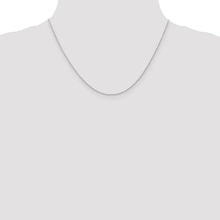 14K White Gold Carded . Cable Rope with Spring Ring Clasp Chain (Style 7RW-18)
