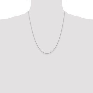 14K White Gold Carded . Cable Rope with Spring Ring Clasp Chain (Style 7RW-22)