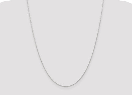 14K White Gold Carded . Cable Rope with Spring Ring Clasp Chain (Style 7RW-24)