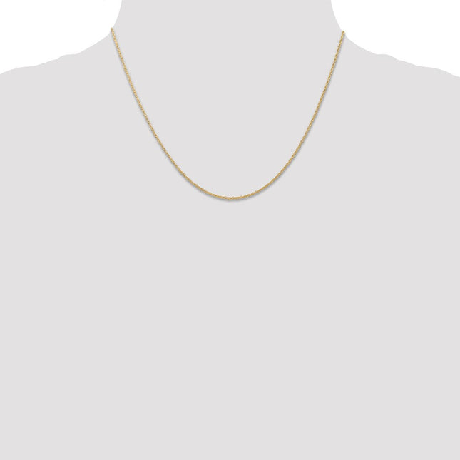 14K Carded . Cable Rope with Spring Ring Clasp Chain, 16 x 0.7mm