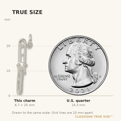 Sterling Silver Trombone Charm