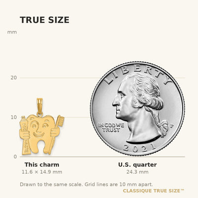 14K Polished Flat-Backed Dental Charm