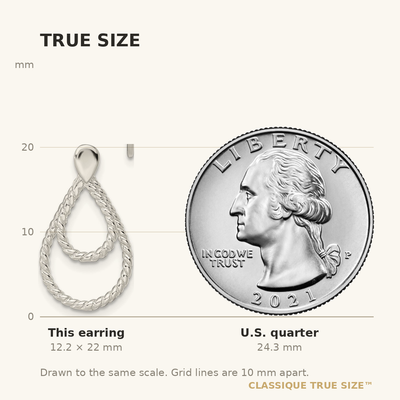 Sterling Silver w/2 Teardrop Jackets Button Post Earrings