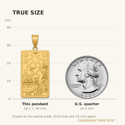 14K Yellow Gold The Star Tarot Card Pendant