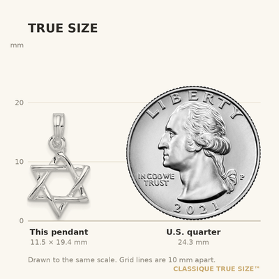 De-Ani Sterling Silver Rhodium-plated Polished 3D Cut-Out Star of David Pendant