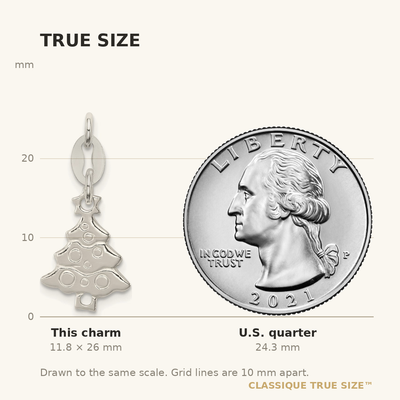 Sterling Silver Polished Christmas Tree Charm