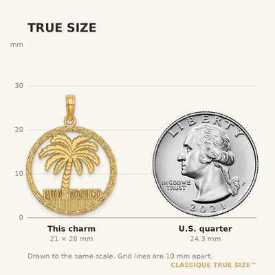 14K PUERTO RICO Palm Tree Charm