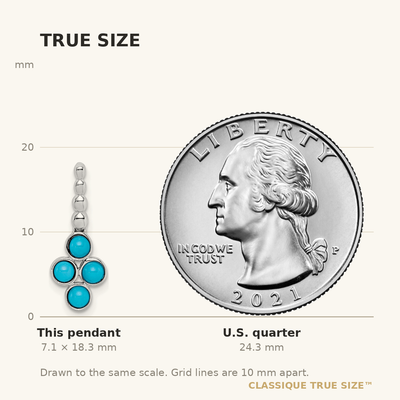 14K White Gold Turquoise Pendant