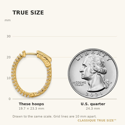 14K In/Out Oval Hoop w/ Safety Clasp Earring Mountings