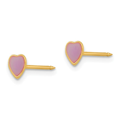 Inverness 14K Epoxy Fill Purple Heart Earrings
