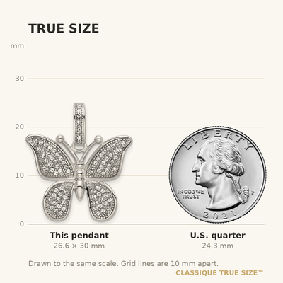 Sterling Silver Rhod-plated Polished Preciosa Crystal Butterfly Pendant