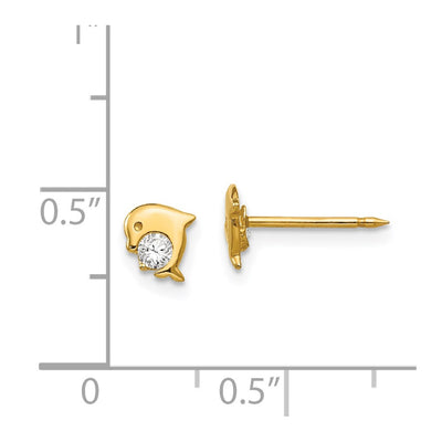 Inverness 14K Dolphin CZ Earrings