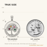 Sterling Silver/Rhodium-plated 4 Birthstone with SS Bezel Family Pendant view 7