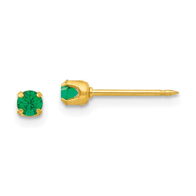 Inverness 24K Plated May Green Crystal Birthstone Earrings