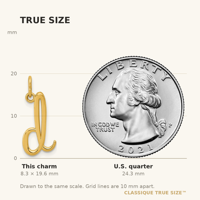 14K Yellow Gold Initial Letter Charm for Personalized Jewelry Accessories