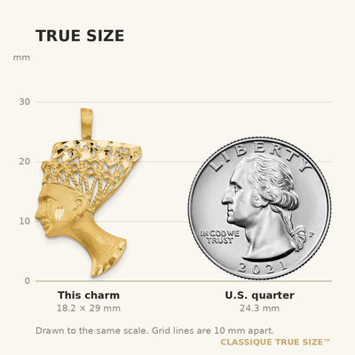 14K Satin & D/C Nefertiti Charm