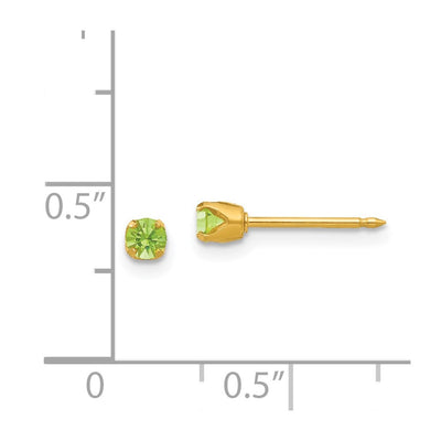 Inverness 24K Plated August Lt. Green Crystal Birthstone Earrings