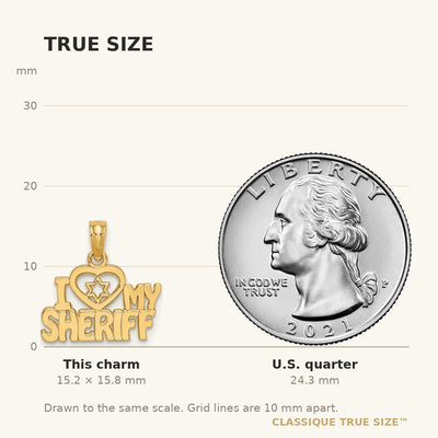 14K I HEART MY SHERIFF Charm