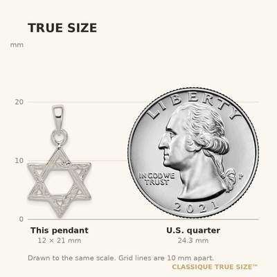 Sterling Silver Textured Star of David Pendant