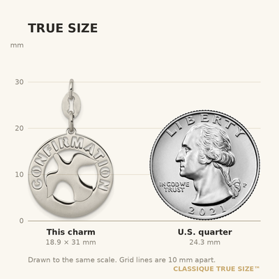 Sterling Silver Polished Confirmation Dove Charm