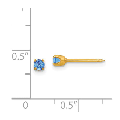 Inverness 24K Plated September Blue Crystal Birthstone Earrings