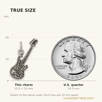 Sterling Silver Antiqued Electric Guitar Charm