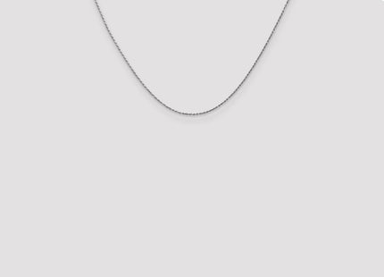 14K White Gold Carded . Cable Rope with Spring Ring Clasp Chain (Style 8RW-18)