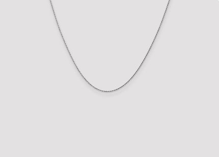 14K White Gold Carded . Cable Rope with Spring Ring Clasp Chain (Style 8RW-20)