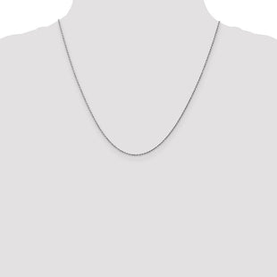 14K White Gold Carded . Cable Rope with Spring Ring Clasp Chain (Style 8RW-20)