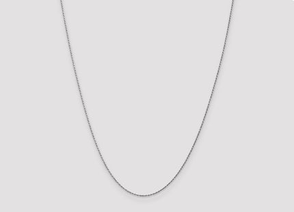 14K White Gold Carded . Cable Rope with Spring Ring Clasp Chain (Style 8RW-24)