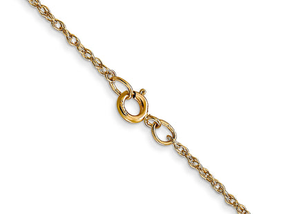 14K Carded . Cable Rope with Spring Ring Clasp Chain, 14 x 0.95mm