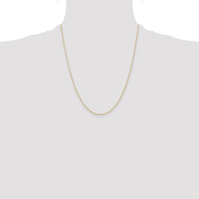 14K Carded . Cable Rope with Spring Ring Clasp Chain, 14 x 0.95mm