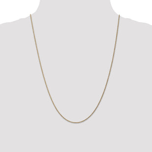 14K Carded . Cable Rope with Spring Ring Clasp Chain (Style 8RY-24)