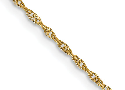 14K Carded . Cable Rope with Spring Ring Clasp Chain, 14 x 0.95mm