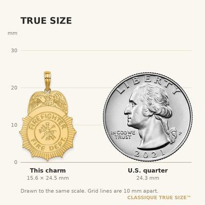 14K FIREFIGHTER FIRE DEPT. Badge Charm
