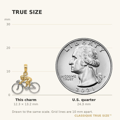 14K Two-Tone 3-D Bicycle With Rider Charm