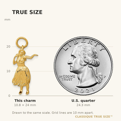 14K 3-D Hula Dancer Charm