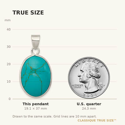 Sterling Silver Oval Turquoise Pendant